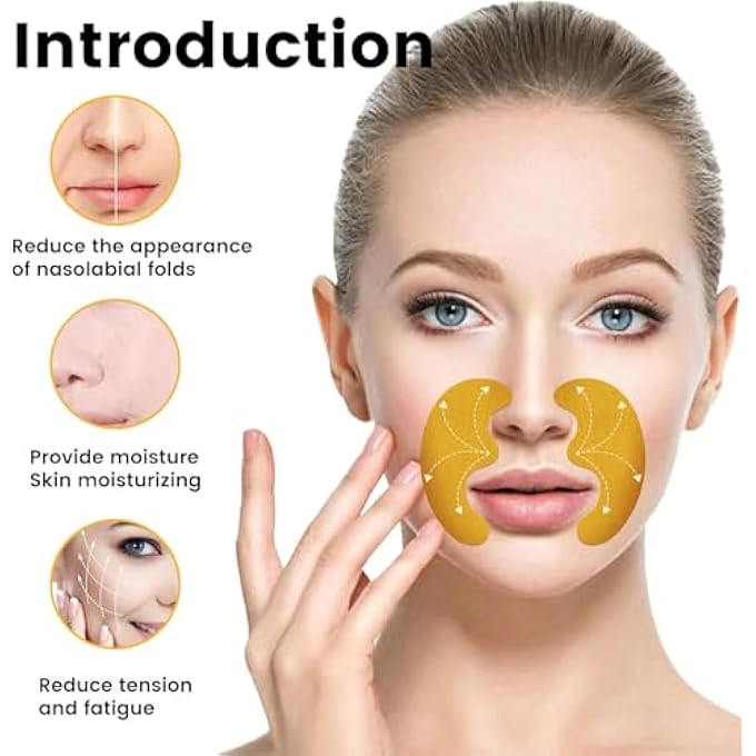 Lezpzay NASAL LABIAL FOLD WRINKLE PATCHES, NASOLABIAL WRINKLE PATCHES, ANTI WRINKLE PLASTERS, FACE WRINKLE PATCHES, FIRMING FACE CARE, NASOLABIAL FOLDS FIRMING AND FIRMING THE SKIN - Image 4